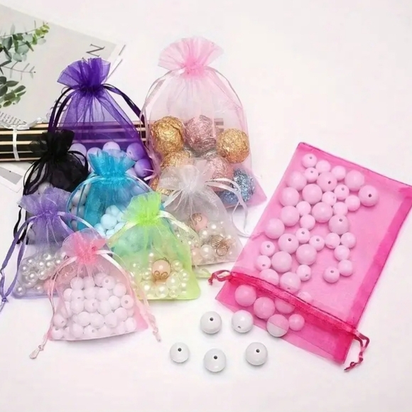 40 Colorful Organza Gift Bags Set - Picture 3 of 6